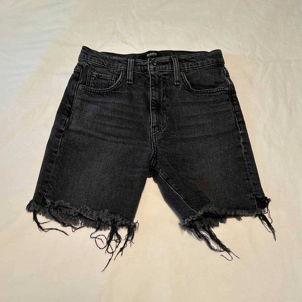 Hudson HANA shorts Women's size 0/2  black frayed cut‎ off style
